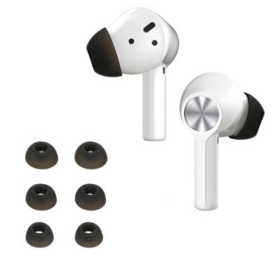 Set 6 Eartip kwmobile pentru OnePlus Buds Z2, Silicon, Negru, 60876.01 foto