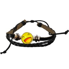 Bratara din piele ecologica, Emoticon, 117BJ