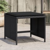 Scaune de gradina cu perne, 4 buc. negru 40x40x35 cm poliratan GartenMobel Dekor, vidaXL