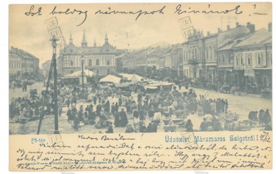 5237 - SIGHET, Maramures, Market, Litho, Romania - old postcard - used - 1904 foto