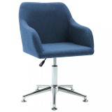 Scaun de sufragerie pivotant, albastru, material textil