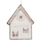 Cumpara ieftin Set 2 ornamente brad Casuta Turta Dulce maro alba 8x1x10 cm
