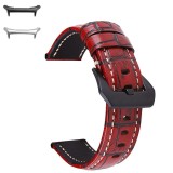 Curea din piele naturala, compatibila Samsung Galaxy Watch Ultra, Red Brown
