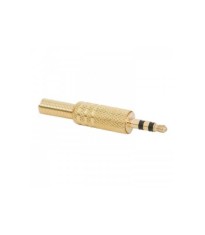 Mufa 3.5 mm stereo tata metal aurit cu protector cablu foto