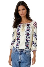 Bluza dama tip ie R256 bej/albastru , marimea 2XL