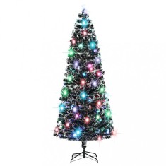 vidaXL Brad de Crăciun pre-iluminat cu suport, 240 cm, fibră optică