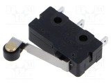 Micro&icirc;ntrerupător SNAP ACTION E-SWITCH 5A 250VAC cu manetă și rolă SPDT