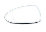 Geam oglinda exterioara cu suport fixare Porsche Macan (95b), 12.2013-, partea Stanga, incalzit; sticla asferica; geam cromat; 2 pini (poli), Afterma