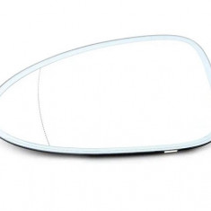 Geam oglinda exterioara cu suport fixare Porsche Macan (95b), 12.2013-, partea Stanga, incalzit; sticla asferica; geam cromat; 2 pini (poli), Afterma