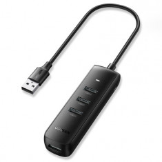 Ugreen 4-in-1 USB HUB - 4x USB Tip A 3.0 PD DC, 12V, 0.25m, negru (10915-ugreen)