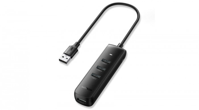 Ugreen 4-in-1 USB HUB - 4x USB Tip A 3.0 PD DC, 12V, 0.25m, negru (10915-ugreen)