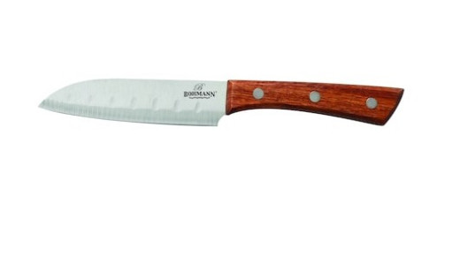 Cutit santoku cu lama din inox si maner din lemn Bohmann, 13cm