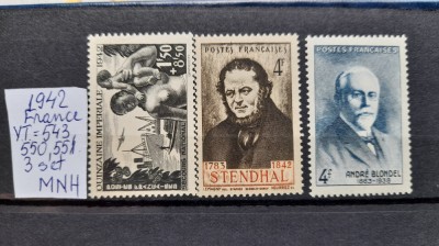 1942-Franta- YT543,550,551 -MNH foto