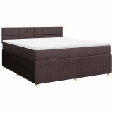Cumpara ieftin Pat continental cu saltea maro inchis 180x200cm material textil