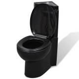 Vas toaleta din ceramica, wc baie de colt, negru