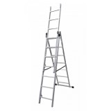 Scara aluminiu, 3 tronsoane, 7 trepte, max 150 kg, 4.23 m,&nbsp;Drabest