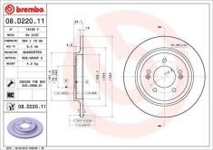 BREMBO 08.D220.11 PRIME LINE - UV Coated Disc frana