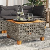 Gossi masa de gradina, gri, 55x55x36 cm, poliratan si lemn acacia