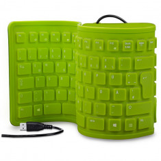 Tastatura flexibila USB sau PS2-Culoare Verde