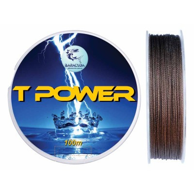 Fir textil teflonat Baracuda TPower 100 m, culoare maro 0.16 mm foto