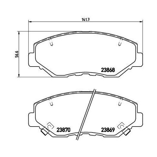 Placute frana Honda Accord 7 (Cl Cn) 01.03-09.12, Accord 7 Tourer (Estate) (Cm Cn) 04.03-05.08, Civic X Liftback (Fc Fk) 09.16-, Civic X Sedan (Fc) 0