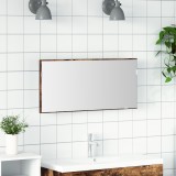 vidaXL Dulap Baie cu Oglindă &amp; LED, Stejar Fumuriu 80x37 cm, Maro, Montaj Inclus - Mobilier Baie Elegant si Practic