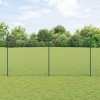 VidaXL Gard din Plasă de Lanț cu 10 St&acirc;lpi U Verde 1.5x10 m Oțel