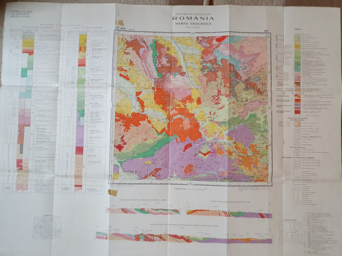 harta geologica a orasului brad - din anul 1967