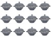 Set boluri supa, 12 piese, 650 ml, Ceramica, Gri bej