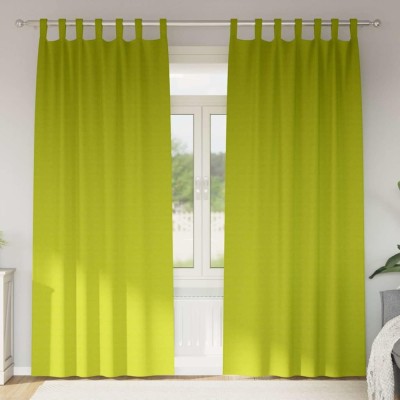 Perdele cu perdele 2 pcs Verde măr Poliester foto