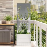 vidaXL Ghiveci de Grădină cu Panou Decorativ Argintiu 50 x 140 cm