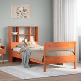 VidaXL Pat bibliotecă fără saltea maro ceruit 90x190 cm lemn masiv pin 3323010