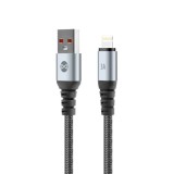 Cablu Date si Incarcare USB-A - Lightning Forever Braix, 18W, 1m, Negru