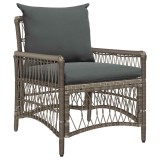 vidaXL Scaun pentru Grădină cu pernă Gri 73 x 61 x 77 cm poliratan 42006219