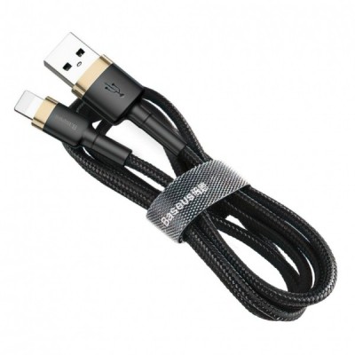 Cablu Date si Incarcare USB-A - Lightning Baseus Cafule, 18W, 3m, Auriu CALKLF-RV1 foto