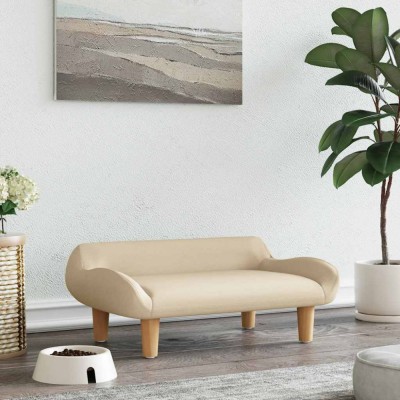 Pat de c&amp;acirc;ini, crem, 70x40x24 cm, material textil foto