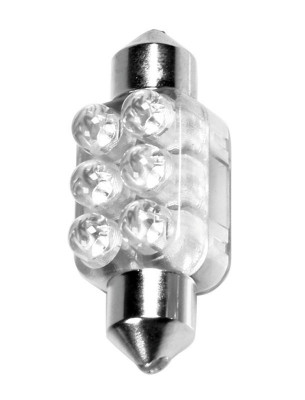 Bec LED 12V - 13x35mm - 6LED Sofit SV85-8 1buc - Albastru Garage AutoRide foto