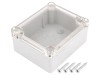 Carcasa Universala KRADEX ABS Gri cu Capac Transparent IP65 74x89x41mm