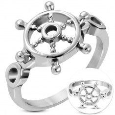 Inel din oțel inoxidabil - ancoră strălucitoare - Marime inel: 57