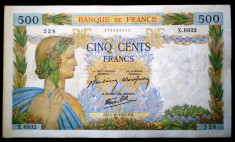 348 FRANTA WWII 500 FRANCS FRANCI 1.10.1942 SR. 528 foto