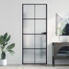 VidaXL Ușă de interior negru 83x201,5 cm sticlă securiz./aluminiu slim 155127