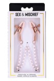 Cleme Sfarcuri cu Lantisor de Perle Peaches n CreaMe by Sportsheets, Roz Auriu