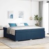 VidaXL Cadru de pat cu saltea albastru 200 x 200 cm țesătură 3398313