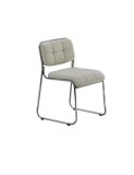 Scaun vizitator HRC 608, metal cromat, piele ecologica, negru, greutate max 100 kg, 76 cm inaltime, ergonomic
