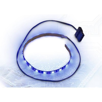 Banda LED Inter-Tech albastra 30cm Molex foto