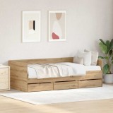 vidaXL Daybed cu headboard Stejar Artizanal 90 x 200 cm Lemn compozit 3333994