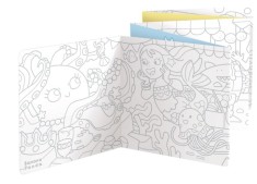 Carte de colorat si trasat linii pentru copii Banana Panda I Love Coloring, imagini cu Sirene, 12 ilustratii de trasare si colorare, 2 imagini panoram