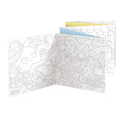 Carte de colorat si trasat linii pentru copii Banana Panda I Love Coloring, imagini cu Sirene, 12 ilustratii de trasare si colorare, 2 imagini panoram