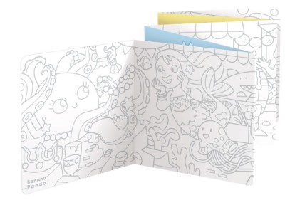 Carte de colorat si trasat linii pentru copii Banana Panda I Love Coloring, imagini cu Sirene, 12 ilustratii de trasare si colorare, 2 imagini panoram foto