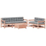 Set mobilier de gradina cu perne, 6 piese, lemn masiv Douglas